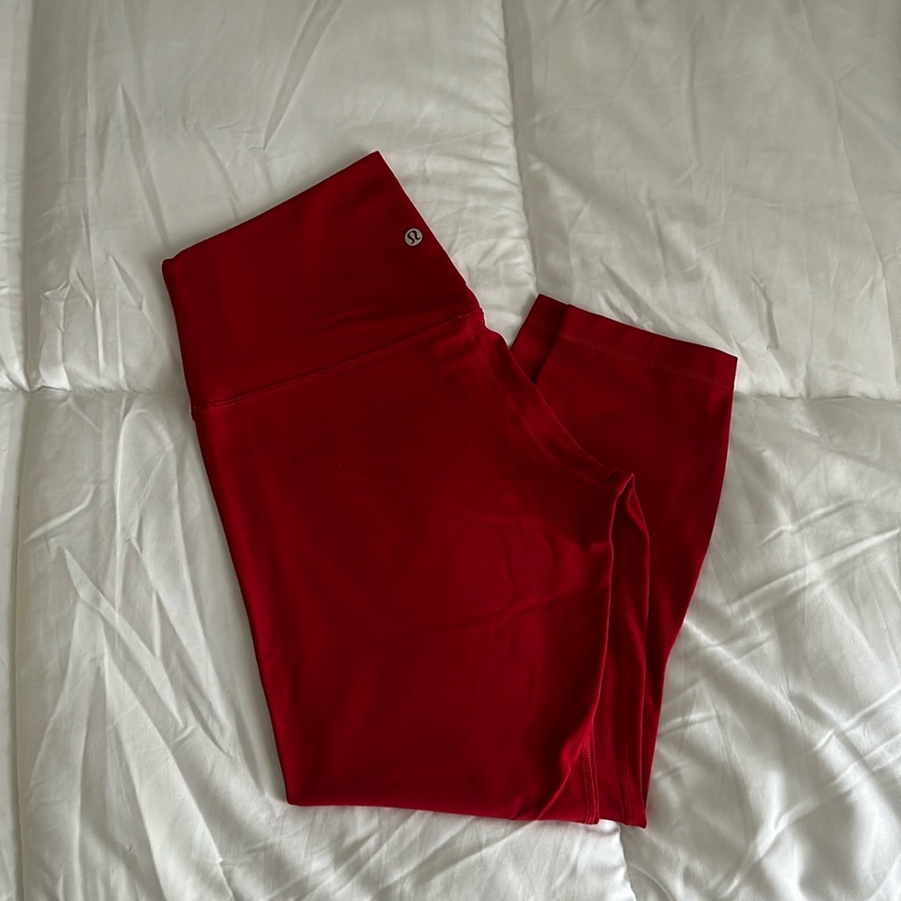 red lululemon align leggings